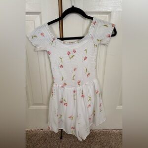 Lottie Moss White Floral Smocked Romper Size Small Cottagecore